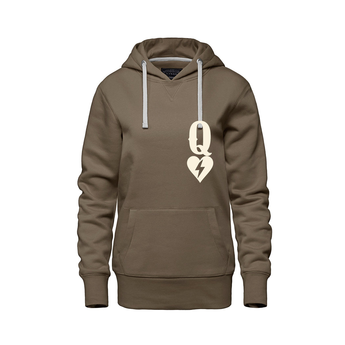 Rebel Hearts District Women's Hoodie — Queen of Hearts — Taupe — front