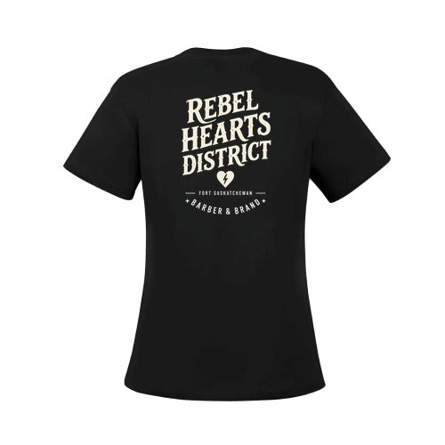 Rebel Hearts District Women's T-Shirt — Black — Back (mockup_womens_back_v2)