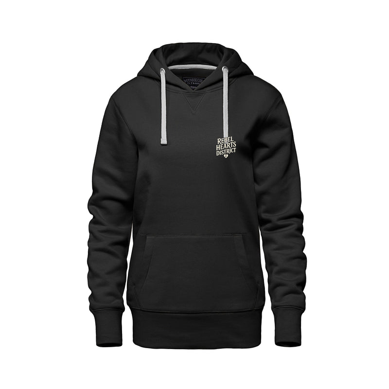 Rebel Hearts District Women's Hoodie — Black — front