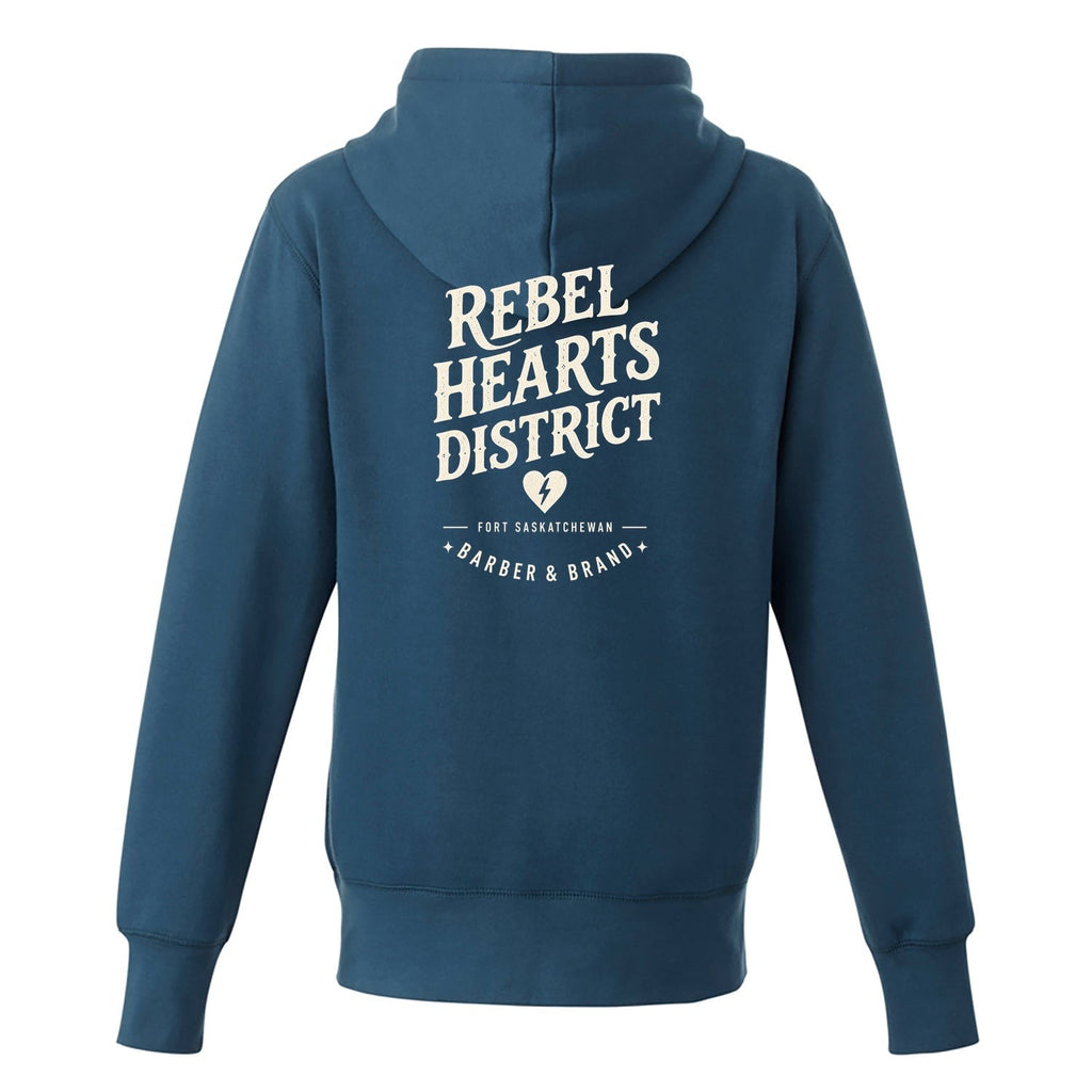 Rebel Hearts District Women's Hoodie — Blue — back