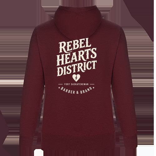 Rebel Hearts District Women's Hoodie — Burgundy — back