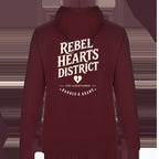 Rebel Hearts District Women's Hoodie — Burgundy — back