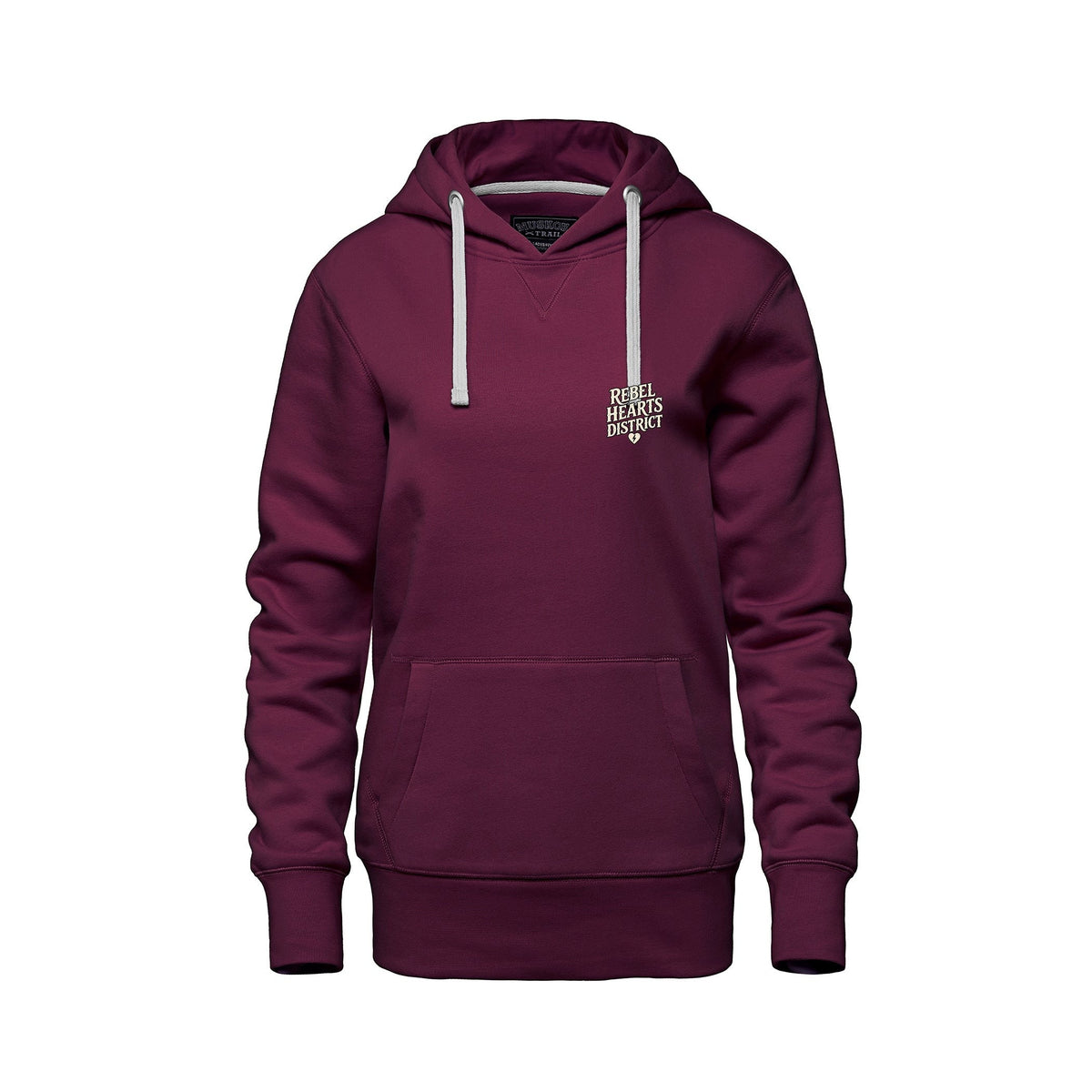 Rebel Hearts District Women's Hoodie — Burgundy — front