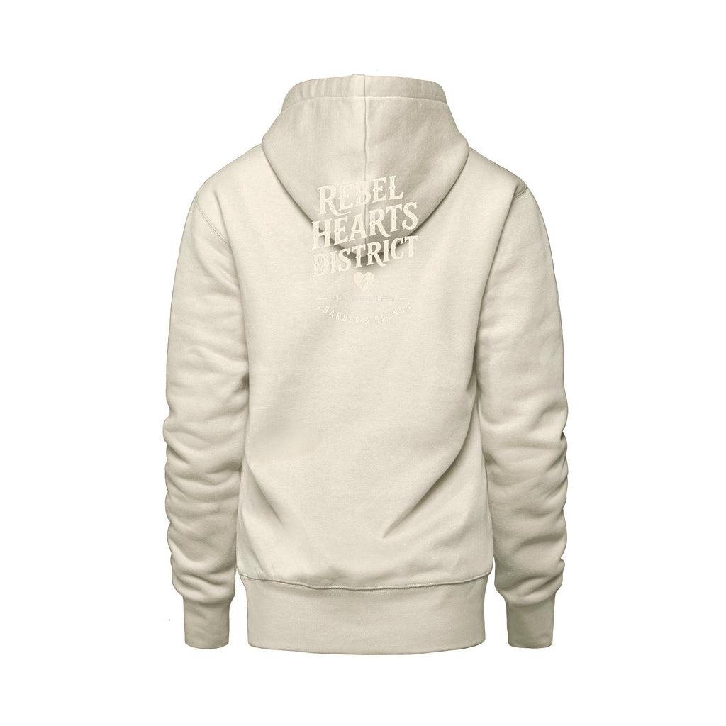 Rebel Hearts District Women's Hoodie — Ivory — back