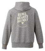 Rebel Hearts District Women's Hoodie — Mid Grey — back