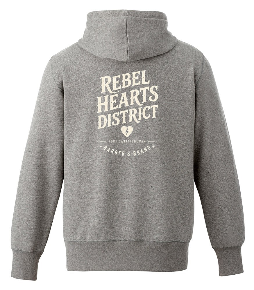 Rebel Hearts District Women's Hoodie — Mid Grey — back