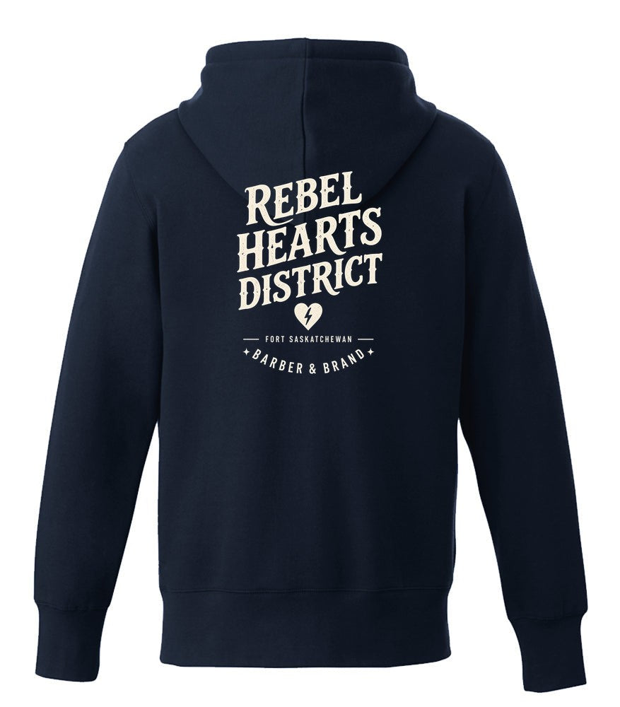 Rebel Hearts District Women's Hoodie — Navy — back