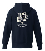 Rebel Hearts District Women's Hoodie — Navy — back
