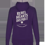 Rebel Hearts District Women's Hoodie — Purple — back