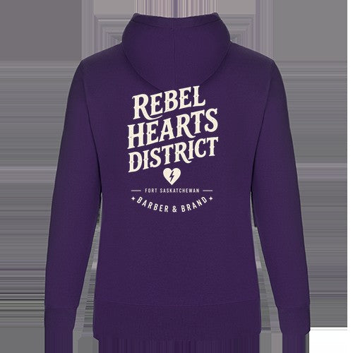 Rebel Hearts District Women's Hoodie — Purple — back