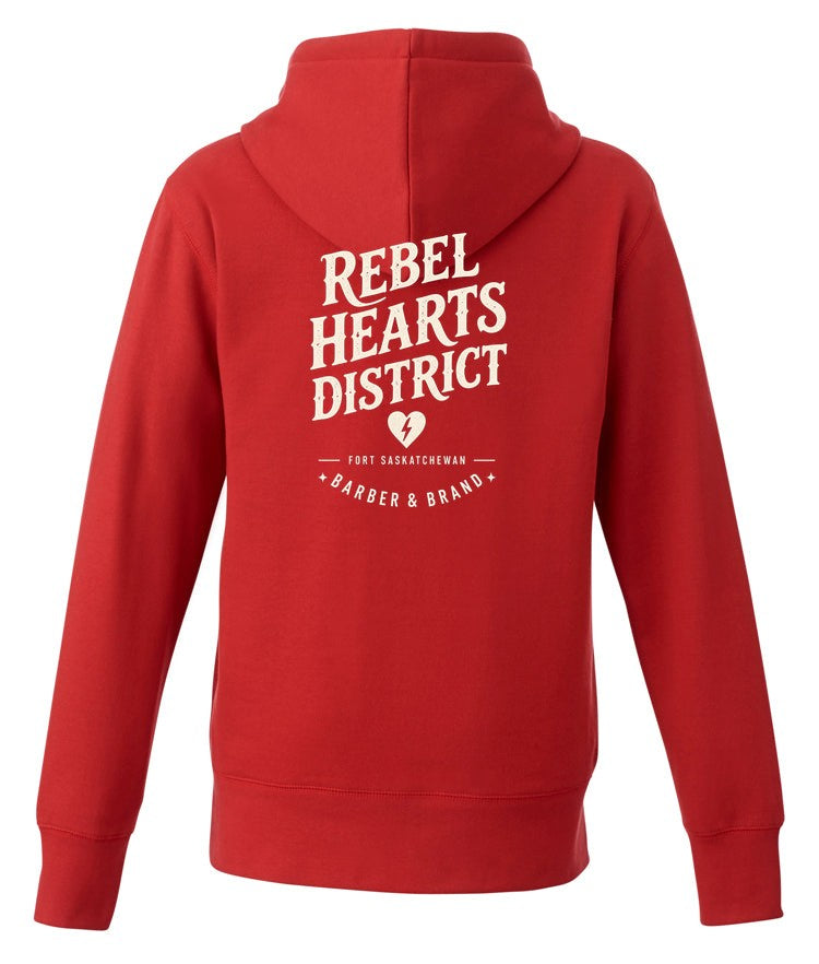 Rebel Hearts District Women's Hoodie — Red — back