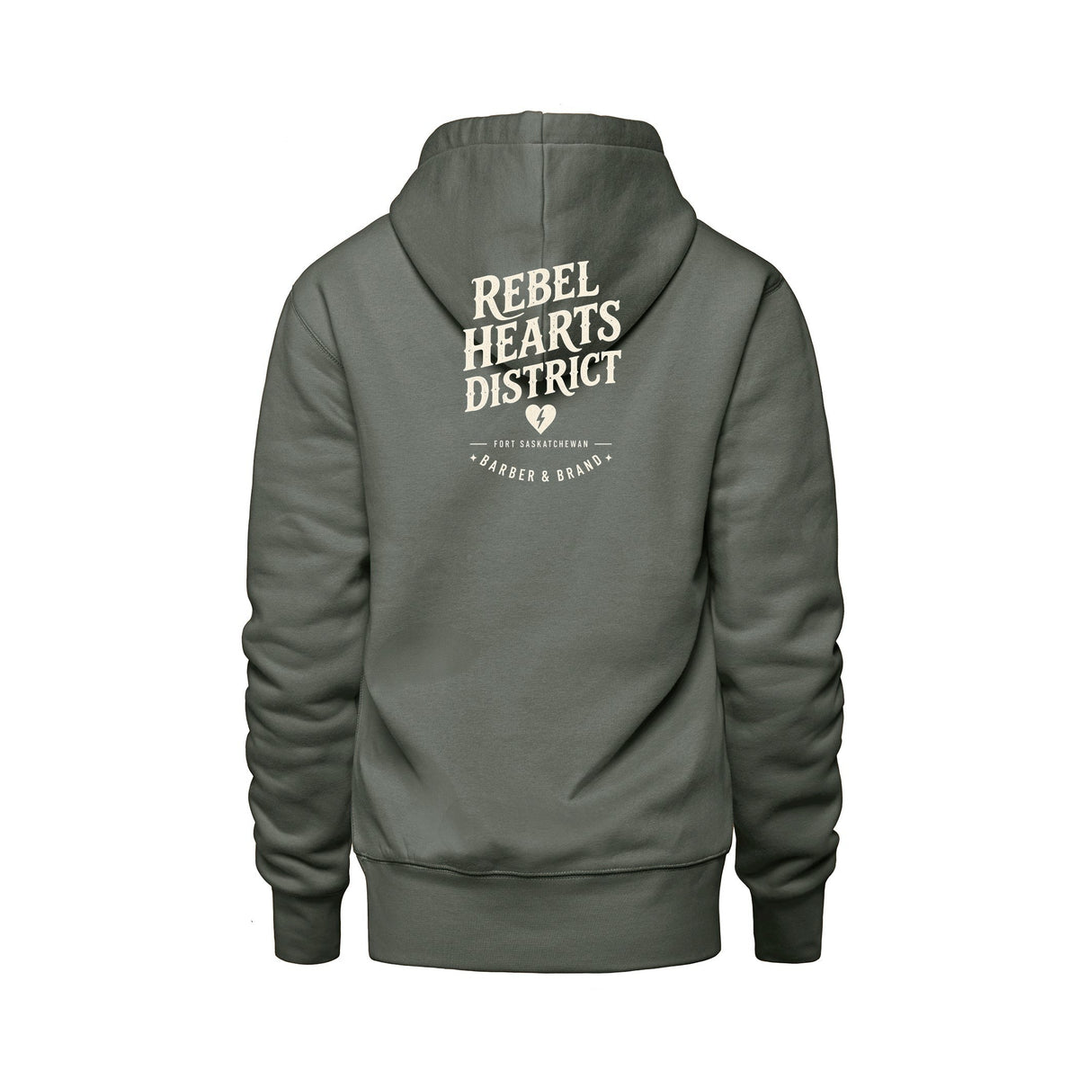 Rebel Hearts District Women's Hoodie — Sage — back