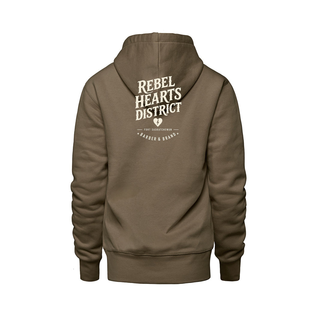 Rebel Hearts District Women's Hoodie — Taupe — back