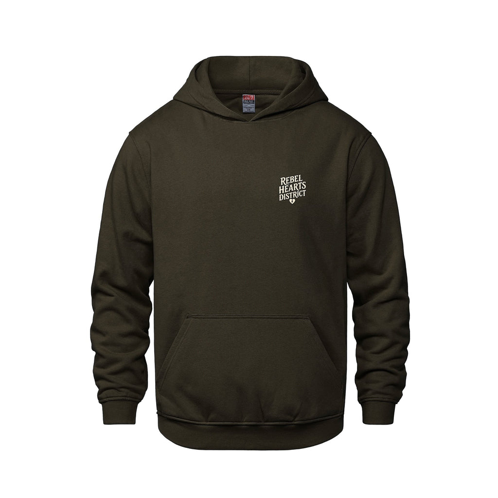 Rebel Hearts District Youth Hoodie — Brown — front