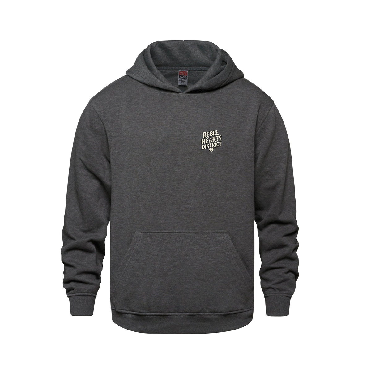 Rebel Hearts District Youth Hoodie — Charcoal — front