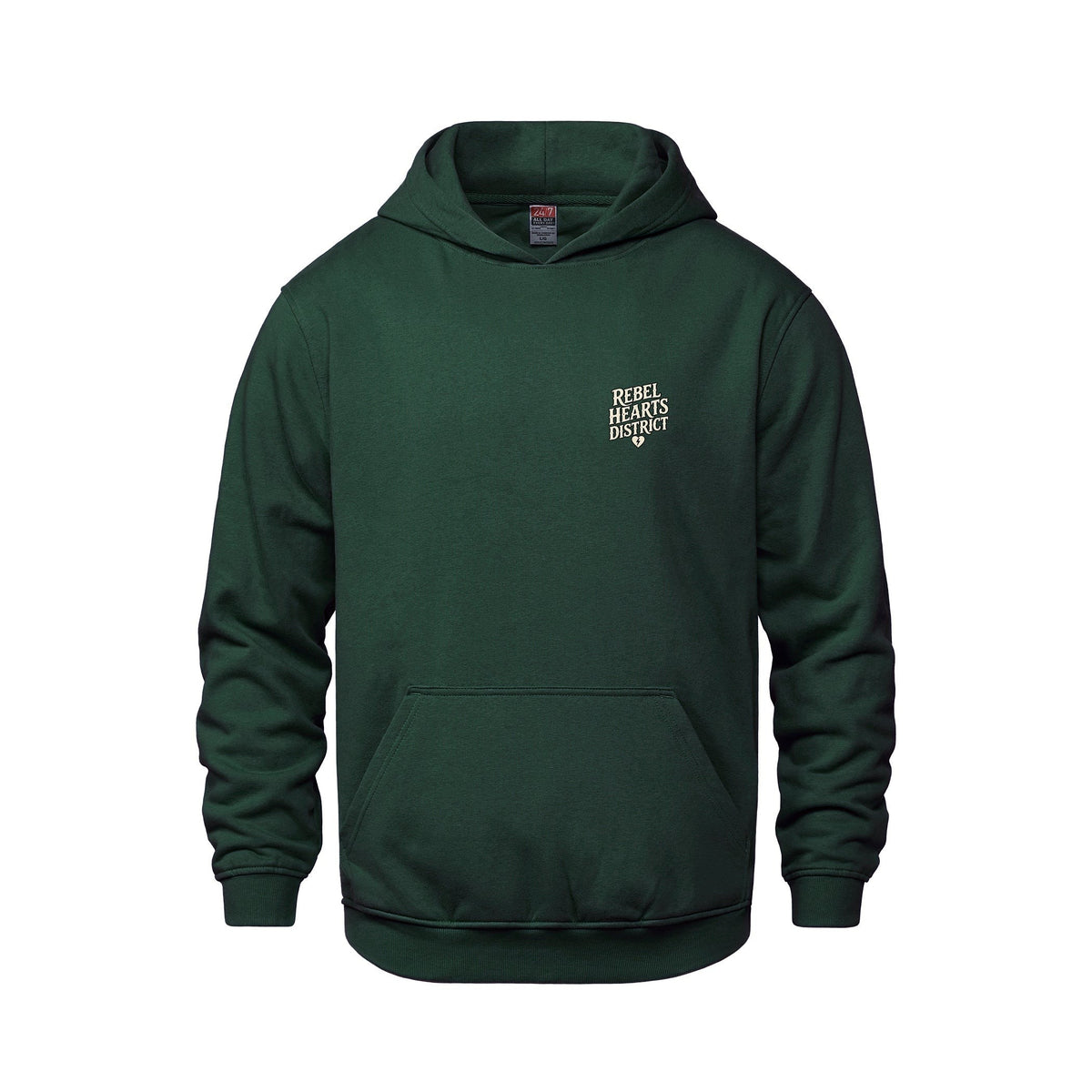 Rebel Hearts District Youth Hoodie — Forest Green — front