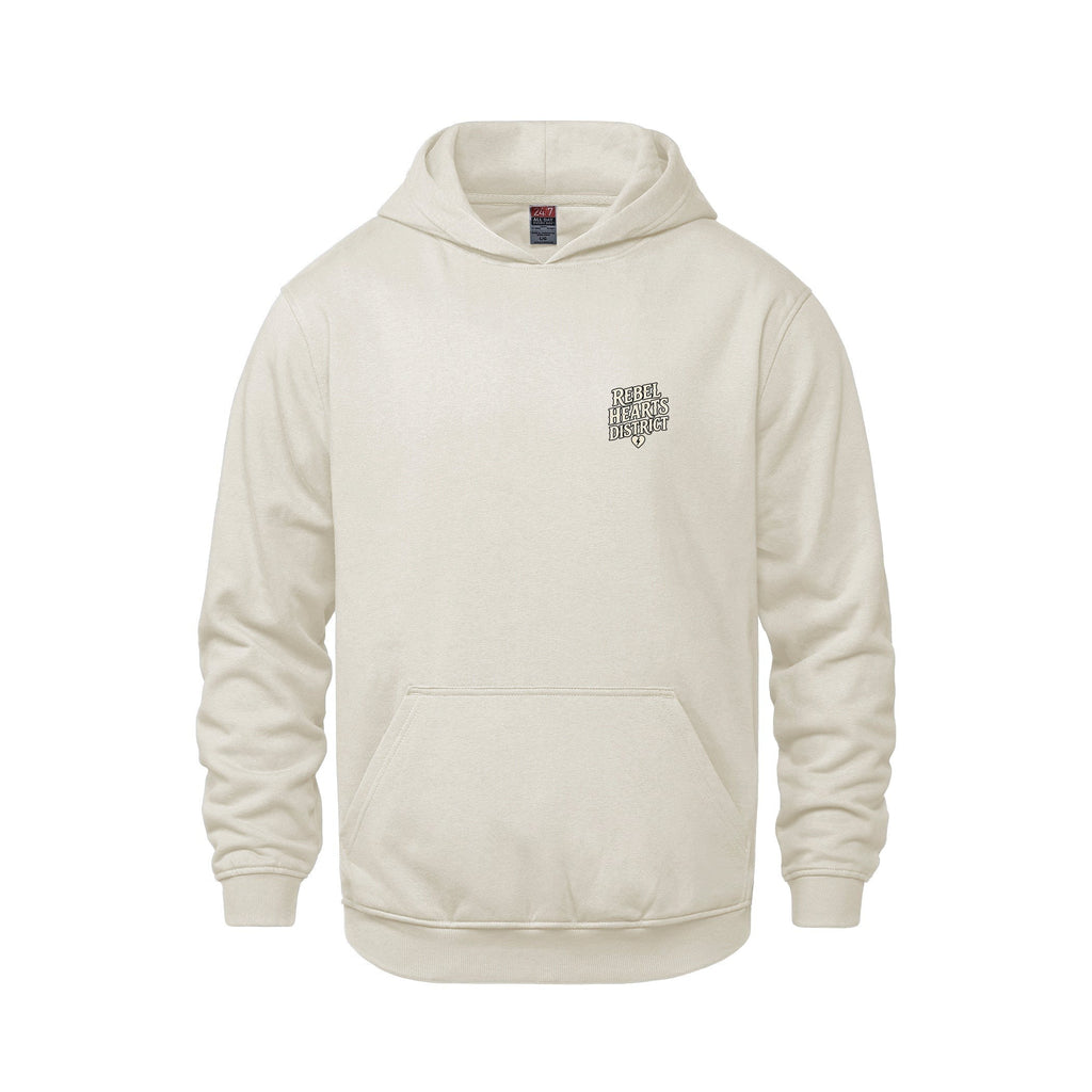 Rebel Hearts District Youth Hoodie — Ivory — front