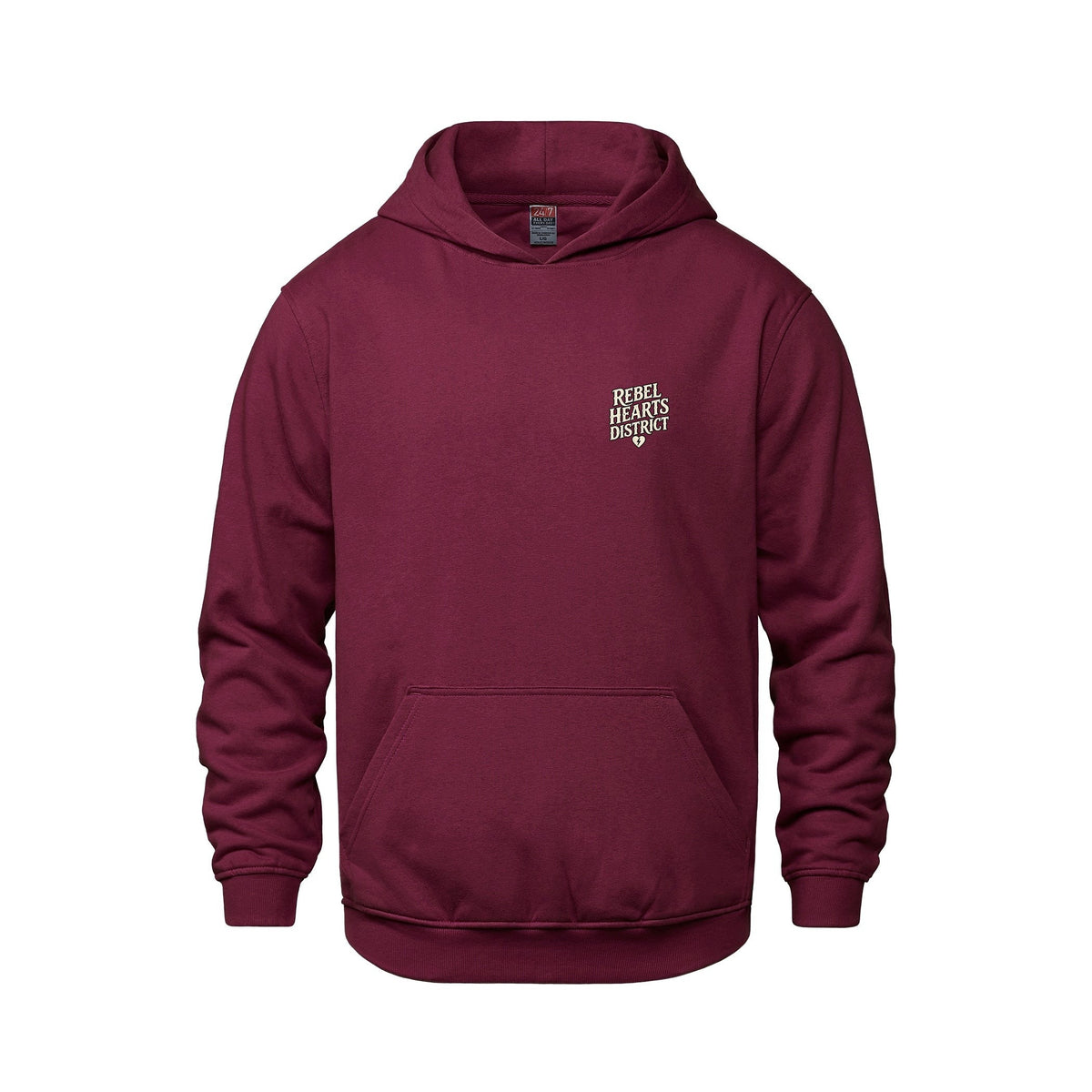 Rebel Hearts District Youth Hoodie — Maroon — front