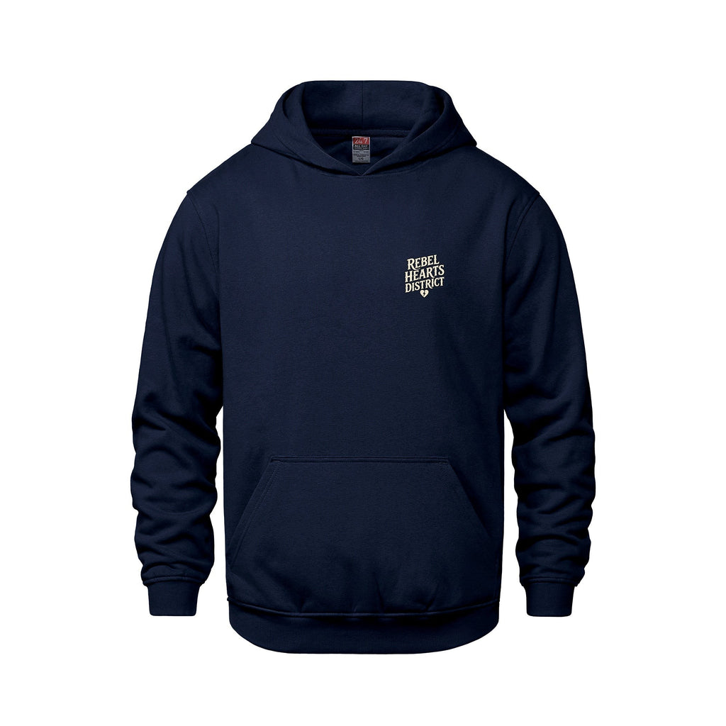 Rebel Hearts District Youth Hoodie — Navy — front