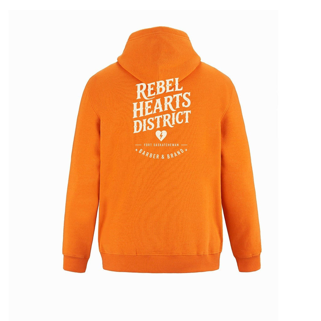 Rebel Hearts District Youth Hoodie — Orange — back