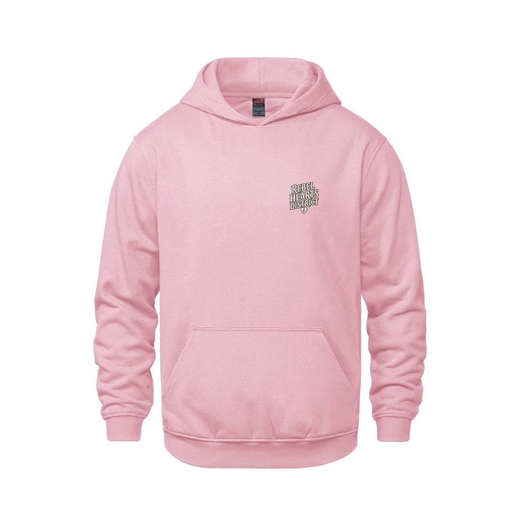 Rebel Hearts District Youth Hoodie — Pink — front