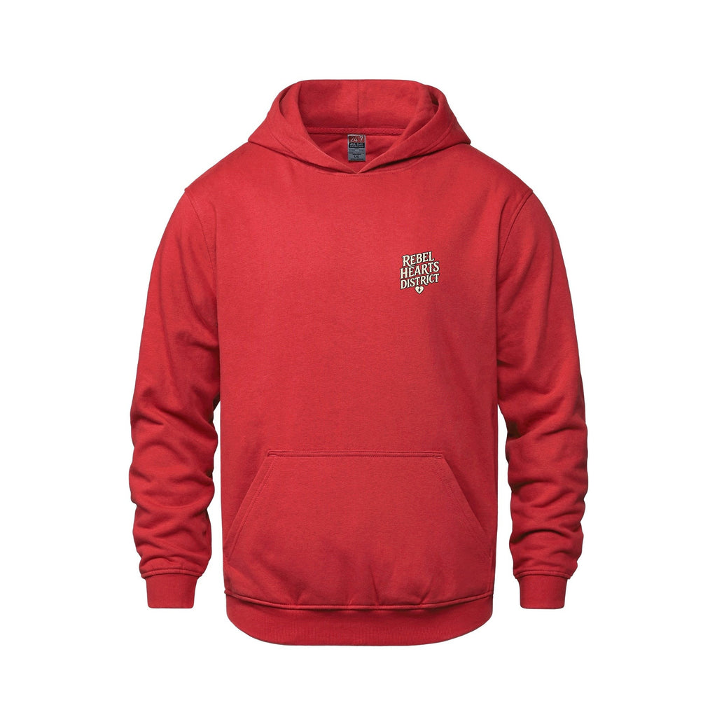 Rebel Hearts District Youth Hoodie — Red — front