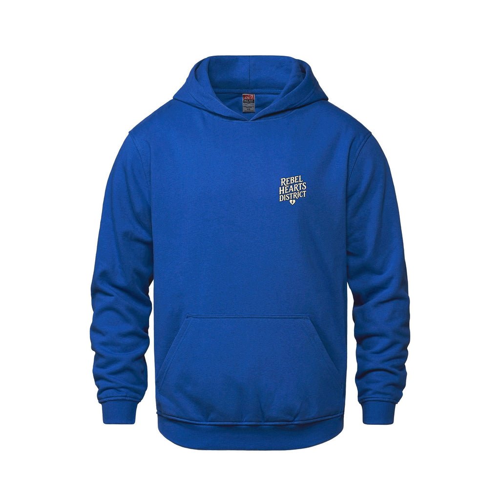 Rebel Hearts District Youth Hoodie — Royal — front