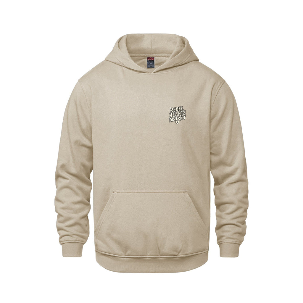 Rebel Hearts District Youth Hoodie — Sand — front