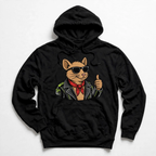 Toronto Mouse Biker Hoodie — black hoodie with original mouse biker artwork