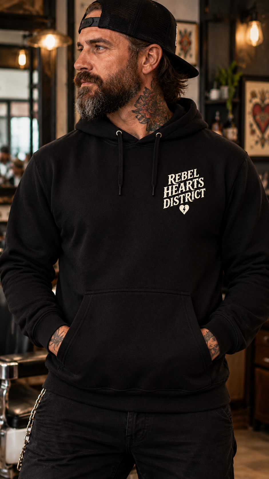 Rebel Hearts District Men's Hoodie — front
