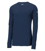 Nike NKBQ5230, Dri-fit Cotton/poly Long Sleeve Tee, College Navy