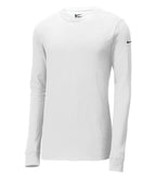 Nike NKBQ5230, Dri-fit Cotton/poly Long Sleeve Tee, White