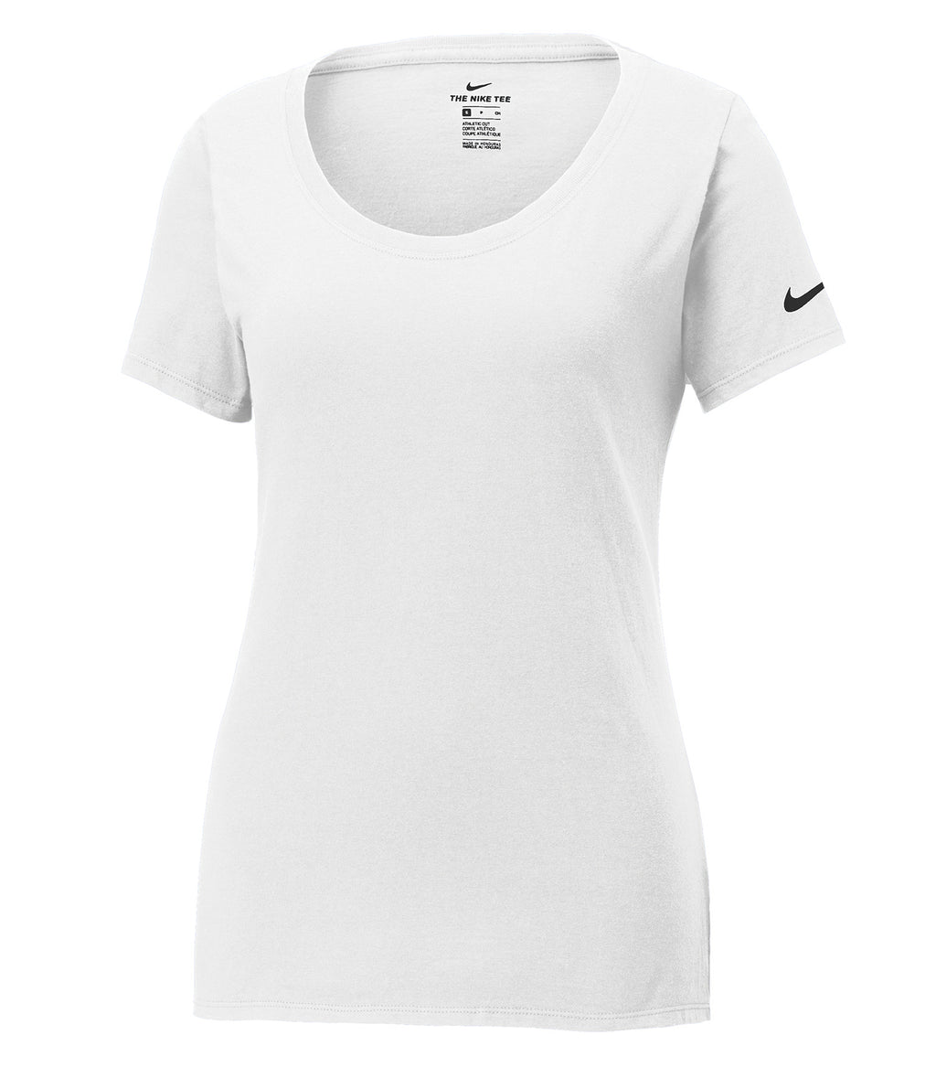 Nike NKBQ5234, Dri-fit Cotton/poly Scoop Neck Ladies' Tee, White