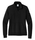 Nike NKDX6720, Club Fleece Sleeve Swoosh Ladies' 1/2 Zip, Black