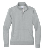 Nike NKDX6720, Club Fleece Sleeve Swoosh Ladies' 1/2 Zip, Dark Grey Heather