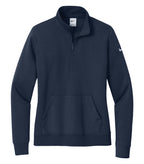 Nike NKDX6720, Club Fleece Sleeve Swoosh Ladies' 1/2 Zip, Midnight Navy
