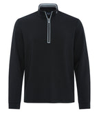 Original Penguin OGKSA049, Clubhouse Mock 1/4 Zip Pullover, Caviar Black