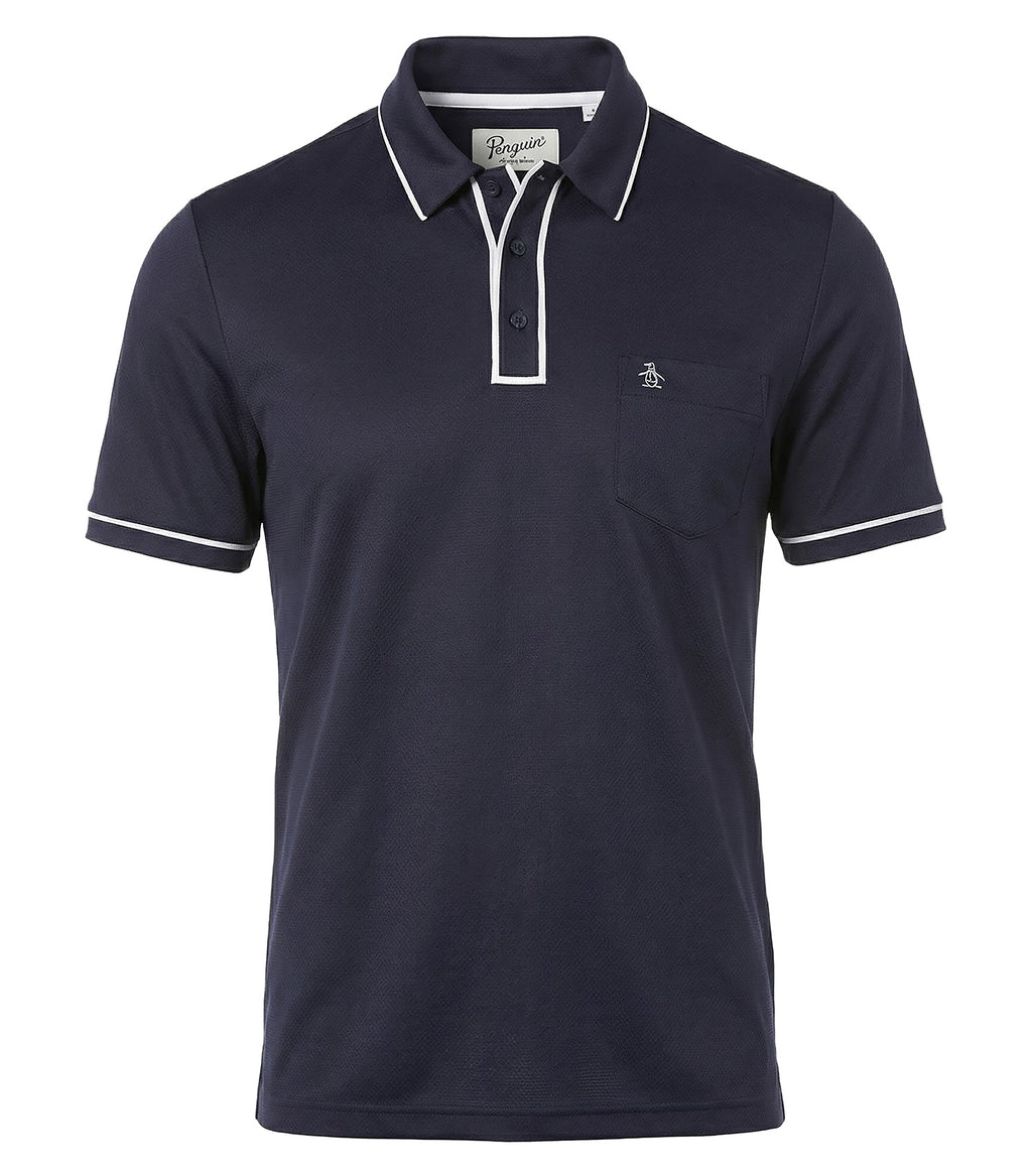 Original Penguin OGKSE002, Technical Earl Polo, Black Iris Blue