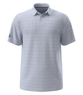 Original Penguin OGM105, Retro Geo Print Polo, Black Iris Blue
