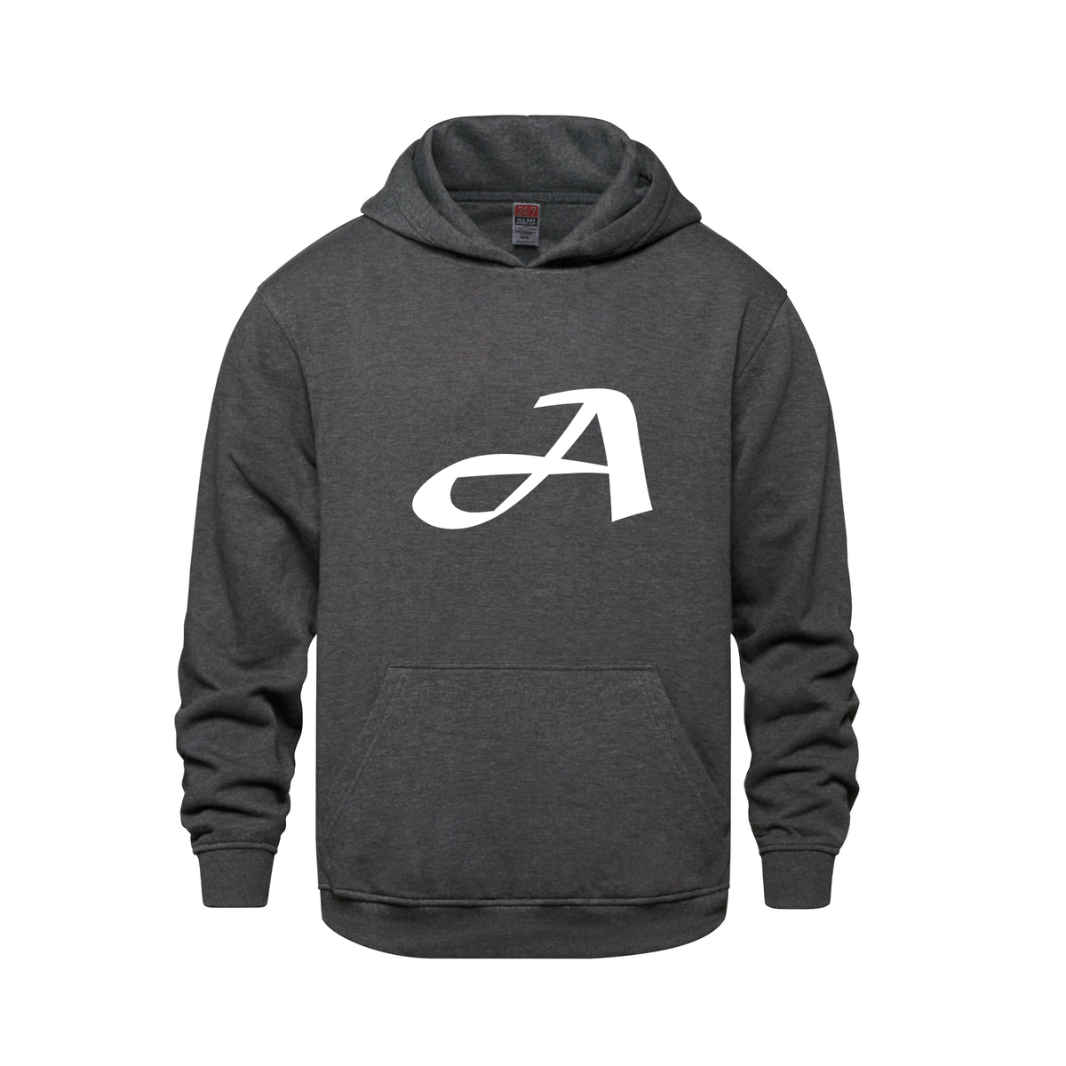 Alphabet A Hoodie 9 inch calligraphy White ink, Charcoal