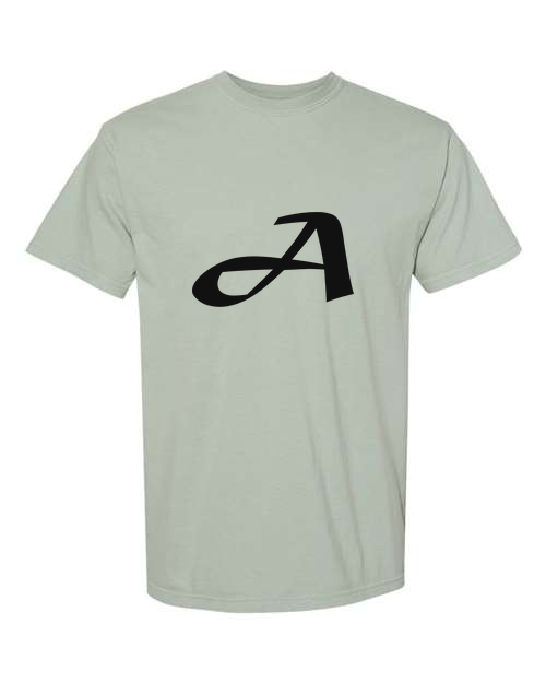 Alphabet A T-Shirt 9 inch calligraphy Black ink, Bay