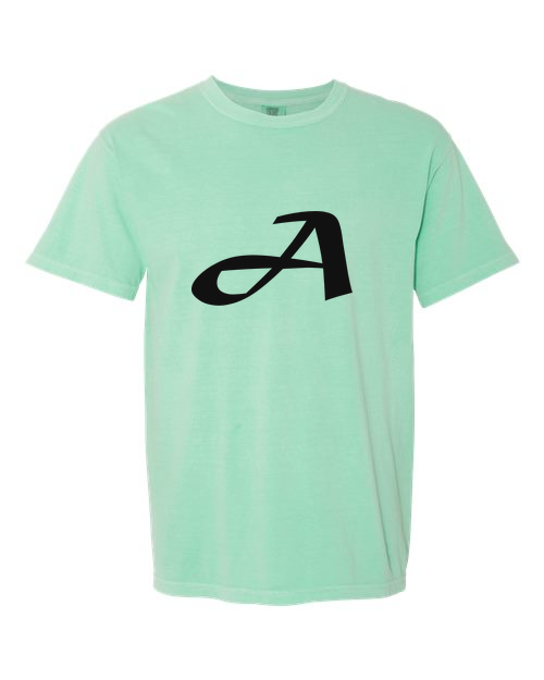 Alphabet A T-Shirt 9 inch calligraphy Black ink, Island Reef
