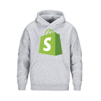 L00580 Forge heavy pullover hoodie — Ash with Shopify logo preview