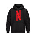 L00580 Forge heavy pullover hoodie — Black with Netflix logo preview