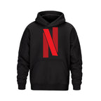 L00580 Forge heavy pullover hoodie — Black with Netflix logo preview