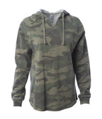 INDEPENDENT PRM2500, Women's California Wave Wash Hooded Pullover, Forest Camo Heather