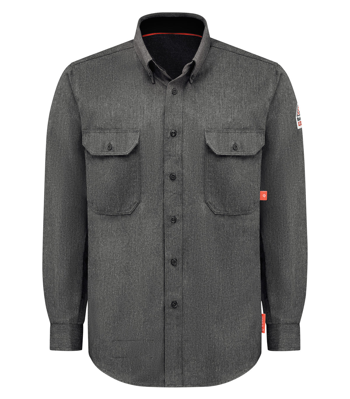 Bulwark FR QS50, Iq Series Comfort Woven Men’s Lightweight Fr Long Sleeve Shirt. Special Order - Xpress Feature Item, Dark Grey