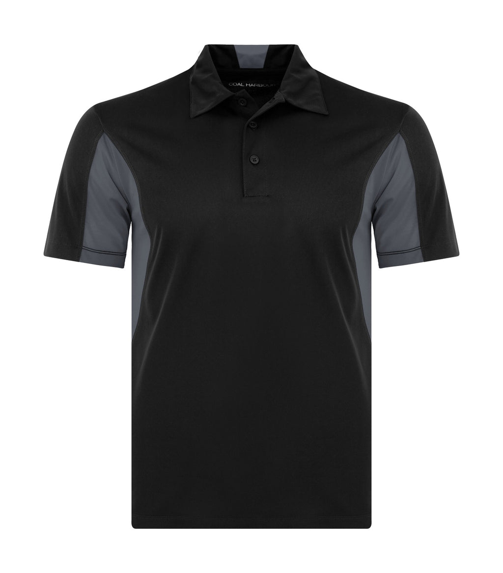 Coal Harbour S4001, Snag Resistant Colour Block Polo, Black/Iron Grey