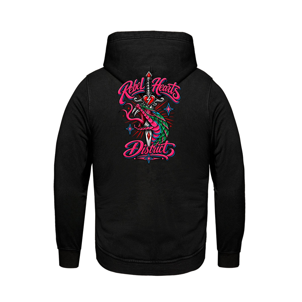 Rebel Hearts District Men's Hoodie — Snake back