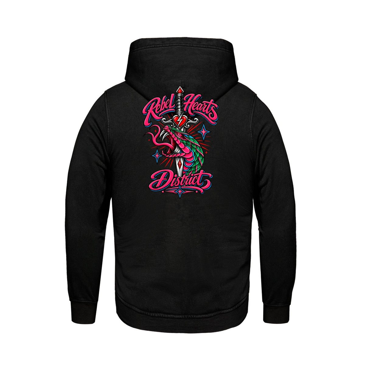 Rebel Hearts District Men's Hoodie — Snake back